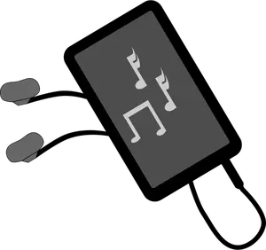 Muziekspeler met oortelefoons vector afbeelding