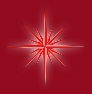 Vector bildet av glødende rød fantasy star