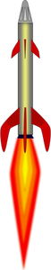 Utrymme raket full effekt flyg vektorritning