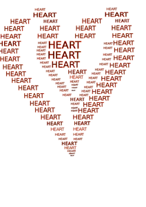 Heart shape outlined with words vector image