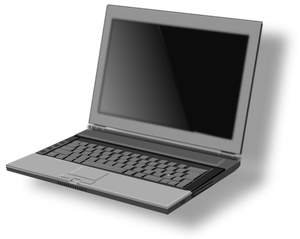Vector image of front view of laptop PC