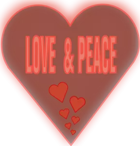 Cinta dan kedamaian di hati vektor gambar