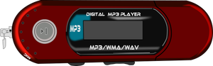 Imagine vectorială de un roşu MP3 player