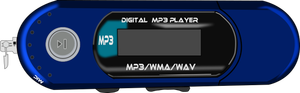 Ilustración vectorial de un reproductor de MP3 azul