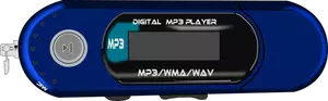 Ilustrasi vektor pemutar MP3 biru