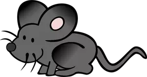 Vector image of hiding cartoon mouse