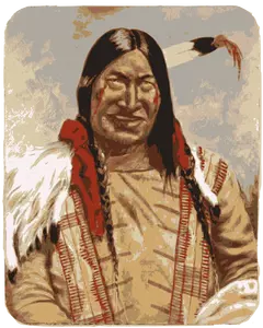 Native Amerikaanse man die lacht vector illustraties