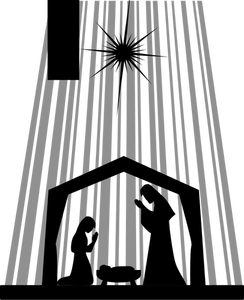Immagine vettoriale silhouette di Natività