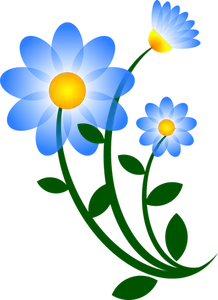 Blå blomst motiv