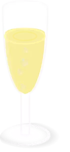 Vector drawing of glass of champagne