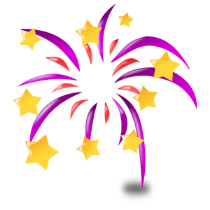 Immagine vettoriale coloratissimi fuochi d'artificio