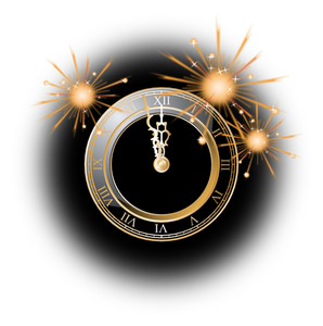 Yeni yıl kutlama saat vektör görüntü