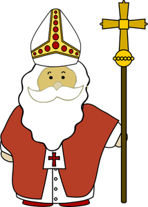St Nicholas met zijn kruis vector afbeelding