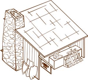 Desenho de papel vetorial joga ícone mapa do jogo para um ferreiro