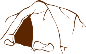 Disegno dell'icona mappa gioco gioco di ruolo per un ingresso della grotta vettoriale