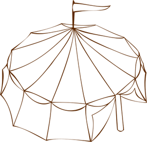 Disegno del simbolo mappa di gioco di ruolo di una tenda di un circo vettoriale