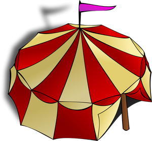 ClipArt vettoriali di ruolo gioca sull'icona della mappa di gioco per una tenda del circo