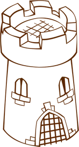 Vector tekening van rol spelen spel Kaartpictogram voor een ronde toren