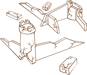 Vector afbeelding van rol spelen spel Kaartpictogram voor ruïnes