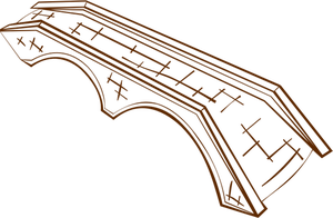 Image clipart vectoriel du rôle jouer icône de la carte de jeu pour un pont de deux arches de Pierre