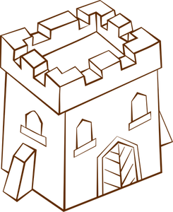 Imágenes Prediseñadas Vector de papel jugar icono de mapa del juego para una plaza de la torre