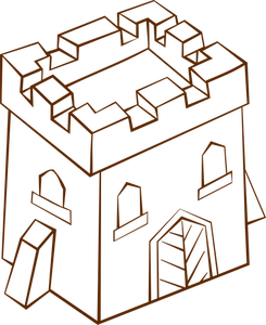 Imágenes Prediseñadas Vector de papel jugar icono de mapa del juego para una plaza de la torre