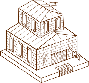 Imagem vetorial de papel jogar ícone mapa do jogo para um townhall