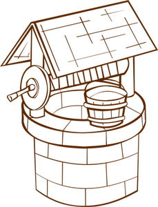 Vector image of role play game map icon for a wishing well