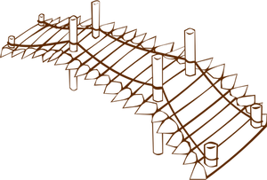 Vector afbeelding van rol spelen spel Kaartpictogram voor een houten brug