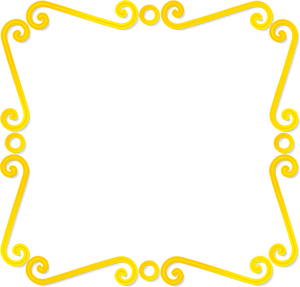 Vector tekening van dunne gouden spiegel frame