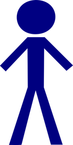 Vector illustration of blue male stick figure