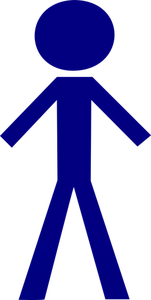Vector Illustrasjon av blå mannlige stick figur