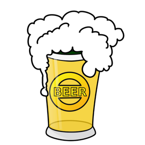 Vector image of beer in glass