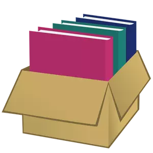 Kotak dengan folder gambar vektor