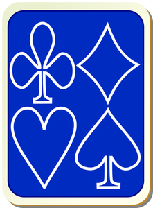 Carta da gioco torna blu con illustrazione vettoriale bianco