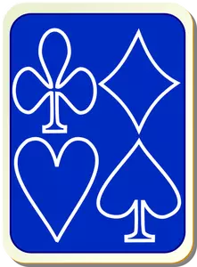 Playing card back blue with white vector illustration