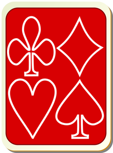 Playing card back red with white vector drawing