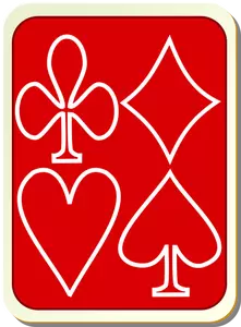 Cartão de jogo volta vermelho com desenho vetorial de branco