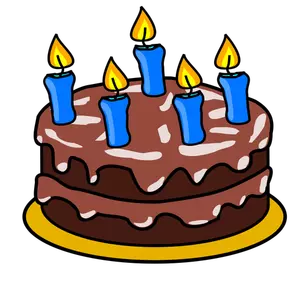 Dibujo vectorial de pastel de cumpleaños