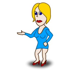 Blonde vrouw komische karakter vector afbeelding