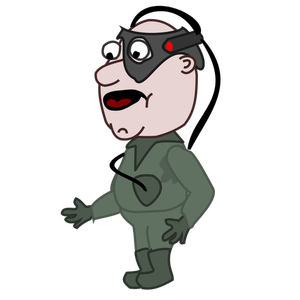 Borg diver karakter komik vektor gambar