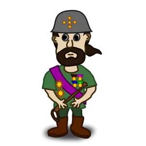 Gambar vektor tentara karakter komik Umum