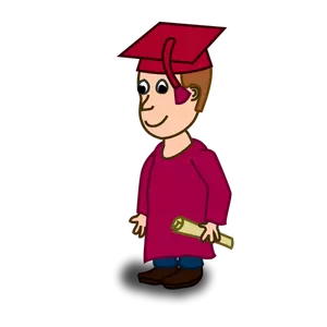 Image vectorielle de graduation étudiant personnage de bande dessinée