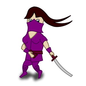 Ninja personaje cómico vector de la imagen