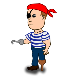 Gambar vektor karakter komik bajak laut