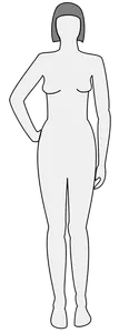 Female body silhouette vector clip art