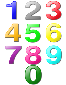 Vector clip art of set of digits from 0 to 9