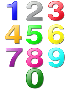 Imágenes Prediseñadas Vector del conjunto de dígitos de 0 a 9