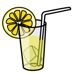 Vector drawing of lemonade in glass