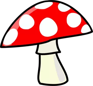 Grafika wektorowa z wypryskami czerwony grzyb ikona